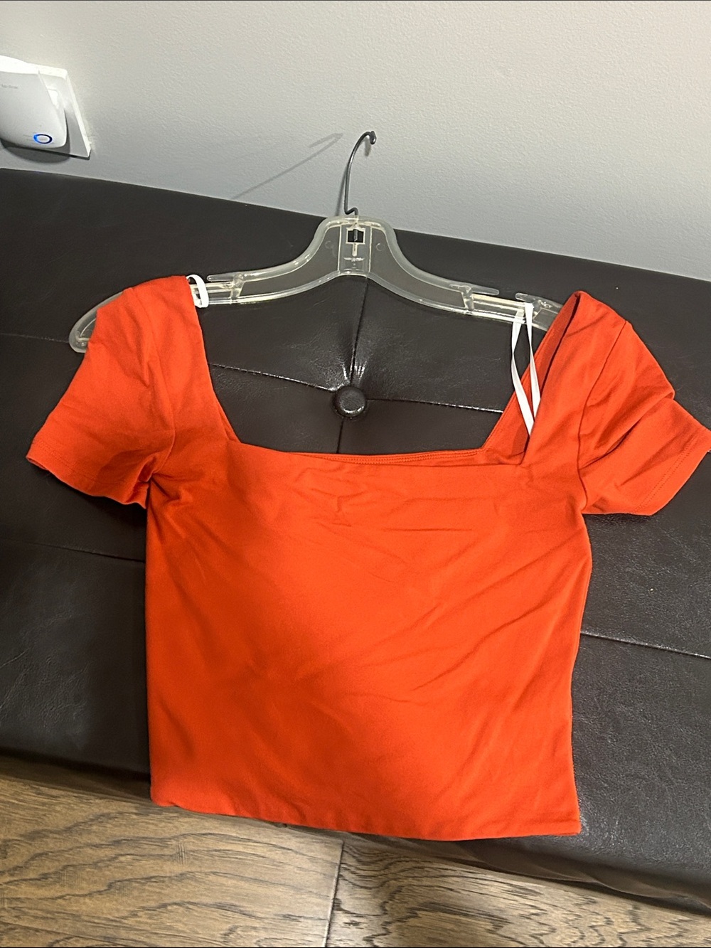 Babaton Orange contour Square-Neck Crop Tee